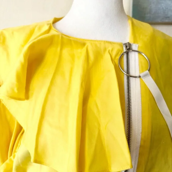 NWT Mango Raffled Yellow Jacket - Picture 6 of 8